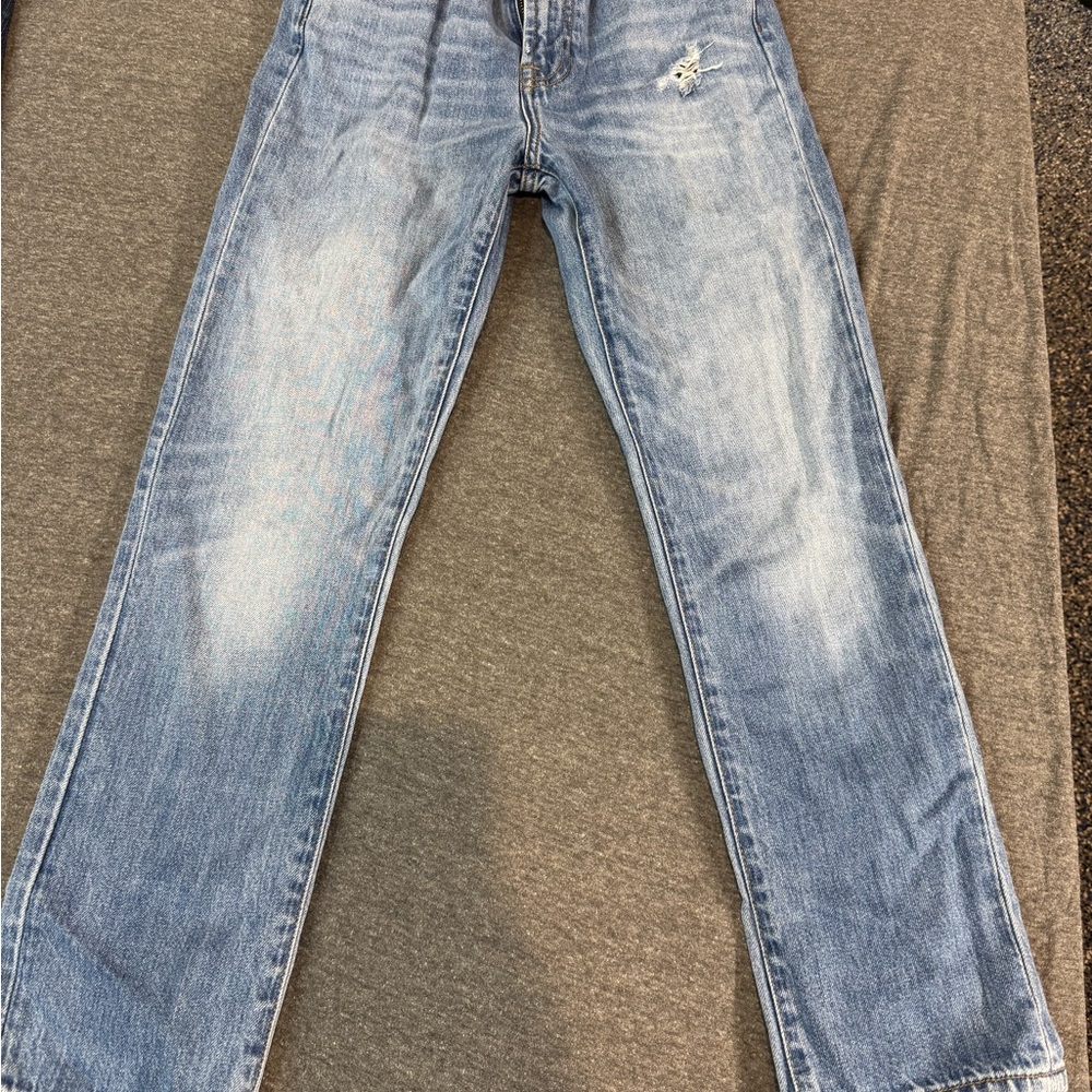 7 For All Mankind Men's Faded Blue Straight Jeans